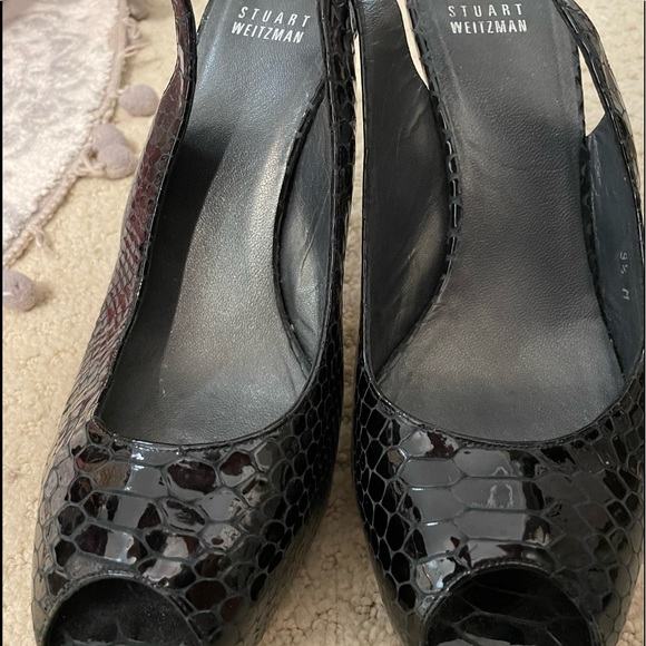 STUART WEITZMAN “snake” leather open toe sandals - Picture 2 of 2